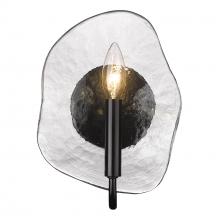  1140-1W BLK-HWG - Samara 1 Light Wall Sconce in Matte Black with Hammered Water Glass Shade